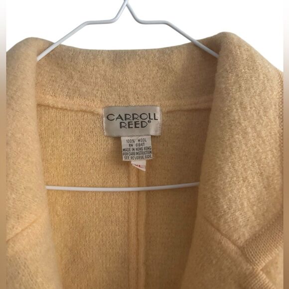 Carroll Reed 100% Wool Yellow Women’s Button-Up Sweater Suit Jacket-size XL - Picture 5 of 8